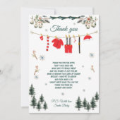 サンタ ベイビーシャワー クリスマス テーマ 感謝カード 招待状 (正面)