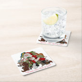 サンタ&ペッツクリスマスホリデーおもしろい動物愛好家 スクエアペーパーコースター (インサイチュ)