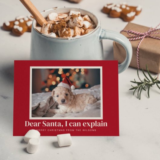 サンタ、ペットのクリスマスフォトおもしろいについて説明できる シーズンカード