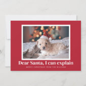 サンタ、ペットのクリスマスフォトおもしろいについて説明できる シーズンカード (正面)
