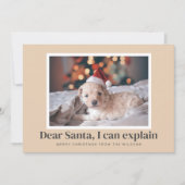 サンタ、ペットの写真おもしろいを説明する シーズンカード (正面)