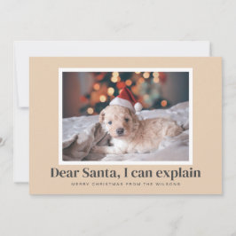サンタ、ペットの写真おもしろいを説明する シーズンカード