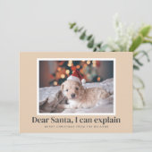サンタ、ペットの写真おもしろいを説明する シーズンカード (スタンド正面)