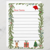サンタ・ページへのクリスマスレターを松で飾る (正面/裏面)