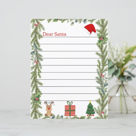 サンタ・ページへのクリスマスレターを松で飾る (スタンド正面)