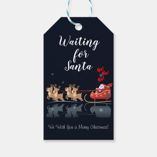 サンタ・ホを待ってる！ホー！ホー！ウィンターホリデー ギフトタグ (正面)