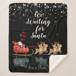 サンタ・ホを待ってる！ホー！ホー！ウィンターホリデー シェルパブランケット
