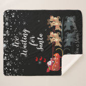 サンタ・ホを待ってる！ホー！ホー！ウィンターホリデー シェルパブランケット (正面(横))