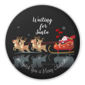 サンタ・ホを待ってる!ホー!ホー!ウィンターホリデー セラミックノブ (正面)