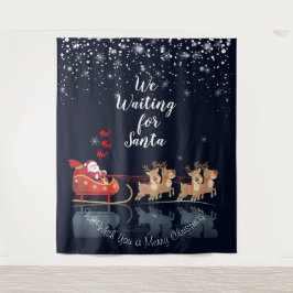 サンタ・ホを待ってる！ホー！ホー！ウィンターホリデー タペストリー