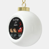サンタ・ホを待ってる!ホー!ホー!冬の休日または セラミックボールオーナメント (右)
