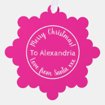 サンタ・ホットピンクパーソナライズされたのクリスマスラブ