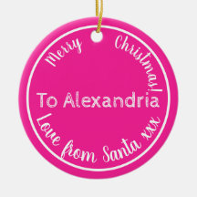 サンタ・ホットピンクパーソナライズされたのクリスマスラブ