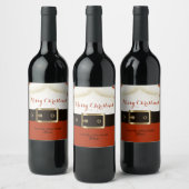 サンタ、ホホホホ、メリークリスマス ワインラベル (ボトル)