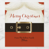 サンタ、ホホホホ、メリークリスマス ワインラベル (シングルラベル)