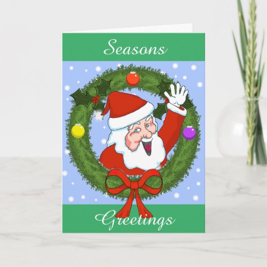 サンタ・ホリデー・グリーティング・カード（カスタマイズ可能） シーズンカード (正面)