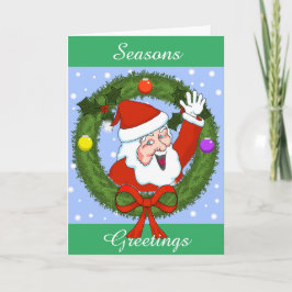 サンタ・ホリデー・グリーティング・カード（カスタマイズ可能） シーズンカード