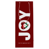 サンタ＆ホリーベリーのクリスマスジョイタイポグラフィ ワインギフトバッグ (裏面)