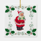 サンタ&ホリーホリデークリスマス セラミックオーナメント (裏面)