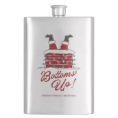 サンタ ボトムスアップ 面白い クリスマス ホリデーパーティ フラスク (正面)