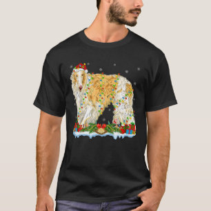 サンタ・ボルゾイにマッチするボルゾイ犬の恋人の家族 Tシャツ
