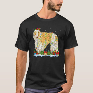 サンタ・ボルゾイにマッチするボルゾイ犬の恋人の家族 Tシャツ