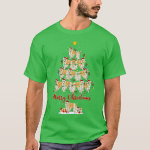 サンタ・ボルゾイにマッチするボルゾイ犬の恋人クリスマスT Tシャツ