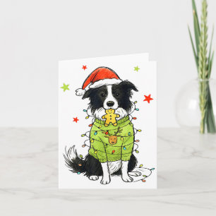 サンタ ボーダーコリー クリスマス ボーダーコリー 犬 お母さん カード