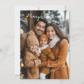 サンタ・ポインセチアのクリスマス詩1枚ミニマル写真 シーズンカード (裏面)