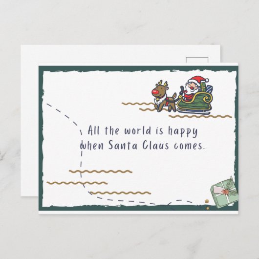 サンタ ポストカード (正面/裏面)