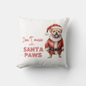 「サンタ・ポーズとゴチャゴチャするな」かわいい犬の恋人 クッション (正面)