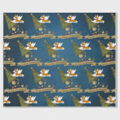 サンタ・ポーズの聖降誕祭お目出度う！ ラッピングペーパー (フラット)