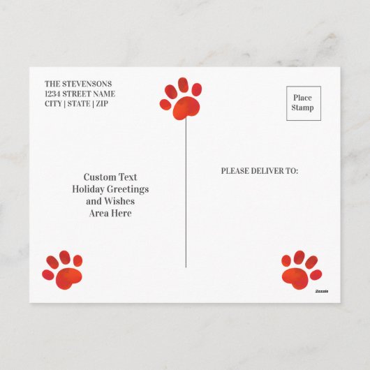 サンタ・ポーズ来は町のクリスマス写真へ シーズンポストカード (裏面)