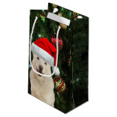 サンタ・ポーズ – クリスタルザハスキードッグクリスマス スモールペーパーバッグ (裏面アングル)