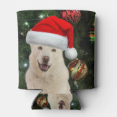 サンタ・ポーズ – クリスタルザハスキードッグクリスマス 缶クーラー (裏面)