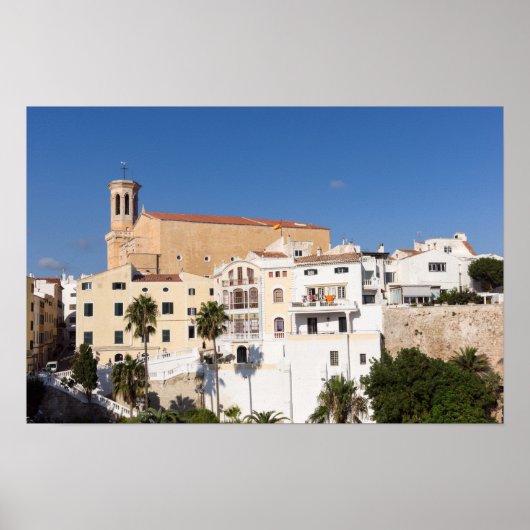 サンタ・マリア教会 – メノルカ，スペイン ポスター (正面)