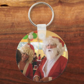 サンタ&ミセスクロースクリスマスお祝い-フェスティバル キーホルダー (正面)