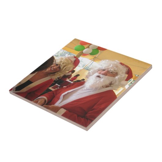 サンタ&ミセスクロースクリスマスお祝い-フェスティバル タイル (側面)