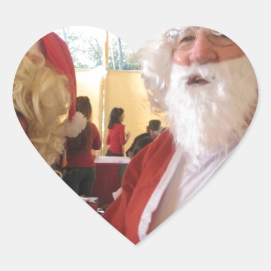 サンタ&ミセスクロースクリスマスお祝い-フェスティバル ハートシール (正面)