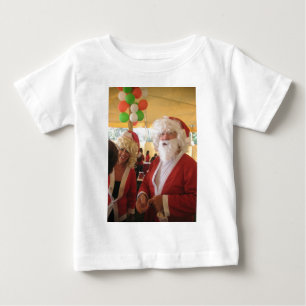 サンタ&ミセスクロースクリスマスお祝い-フェスティバル ベビーTシャツ