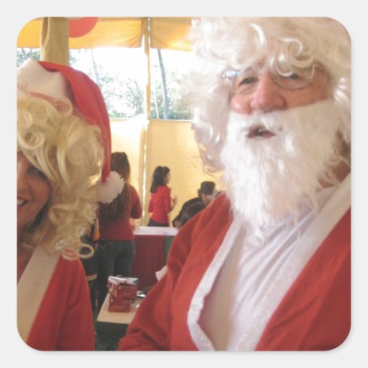 サンタ&ミセス・クロースのクリスマス・セレブレーション - フェスティブ スクエアシール (正面)