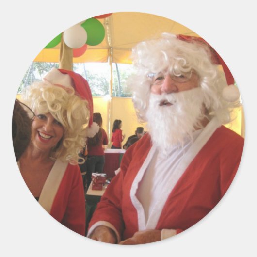 サンタ&ミセス・クロースのクリスマス・セレブレーション - フェスティブ ラウンドシール (正面)