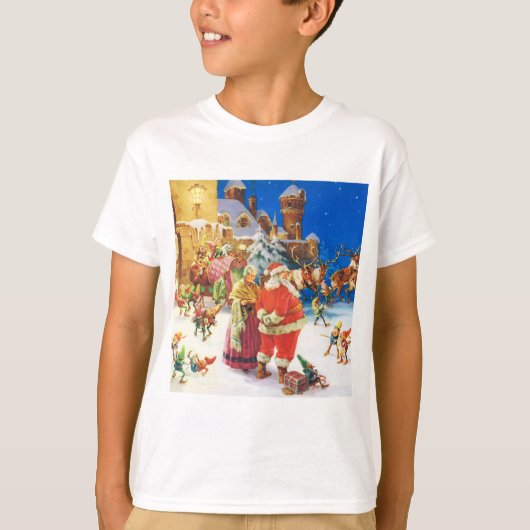 サンタ&ミセス・クロース、クリスマスイブ、北極 Tシャツ (正面)