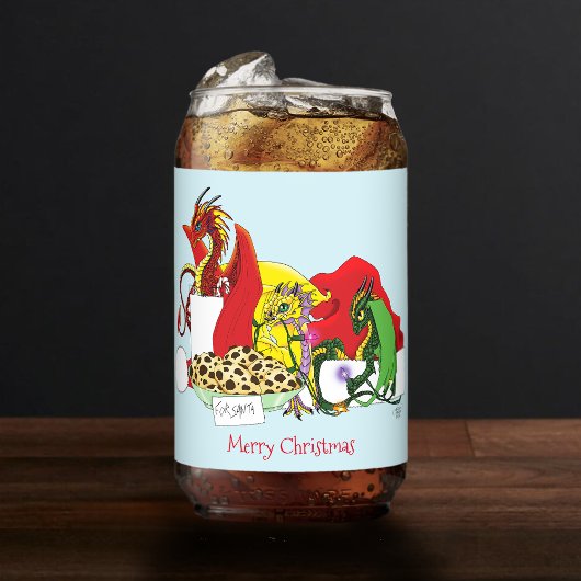 サンタ・ミルク・クッキー・ドラゴン ガラス缶