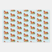 サンタ・ミルク・クッキー・ドラゴン ラッピングペーパーシート (正面)