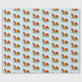 サンタ・ミルク・クッキー・ドラゴン ラッピングペーパー (フラット)