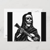 サンタ・ムエルテ（メキシコの死神）遊のギター シーズンポストカード (正面/裏面)