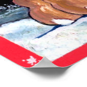 サンタ・ムーン・クリスマスポスター雪を見るウサギたち ポスター (角)