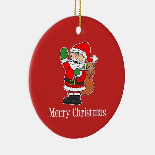 サンタ・メリークリスマスかわいい漫画の陶芸装飾品 セラミックオーナメント (右)