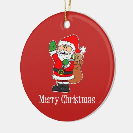 サンタ・メリークリスマスかわいい漫画の陶芸装飾品 セラミックオーナメント (左)
